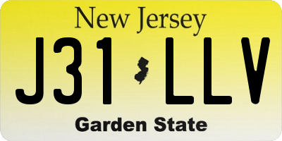 NJ license plate J31LLV
