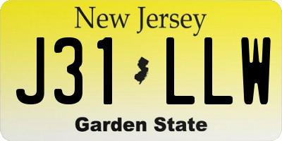 NJ license plate J31LLW