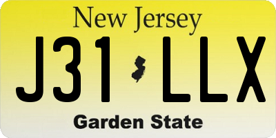 NJ license plate J31LLX