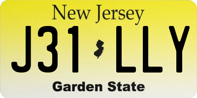 NJ license plate J31LLY