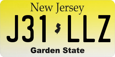 NJ license plate J31LLZ