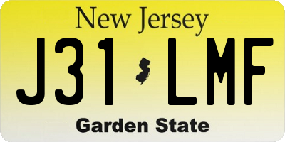 NJ license plate J31LMF