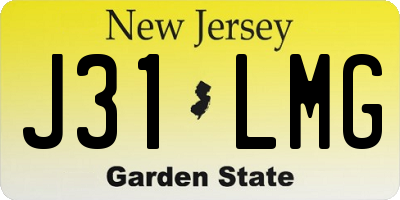NJ license plate J31LMG