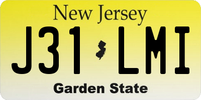NJ license plate J31LMI