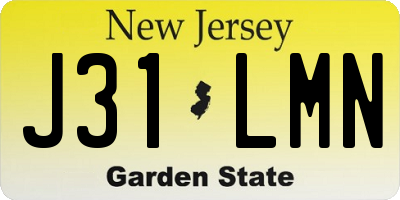 NJ license plate J31LMN