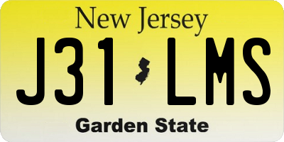 NJ license plate J31LMS