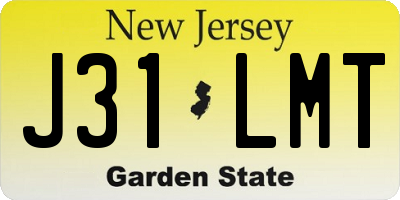 NJ license plate J31LMT