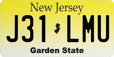 NJ license plate J31LMU