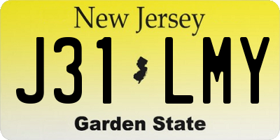 NJ license plate J31LMY