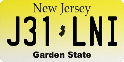 NJ license plate J31LNI