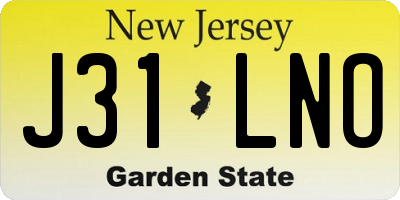 NJ license plate J31LNO