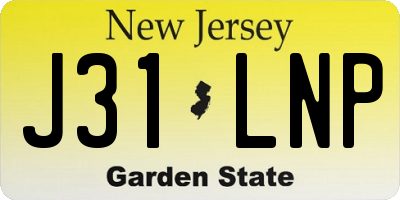 NJ license plate J31LNP