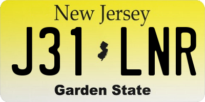 NJ license plate J31LNR