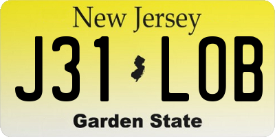 NJ license plate J31LOB