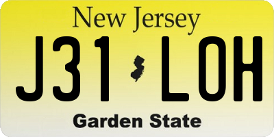 NJ license plate J31LOH