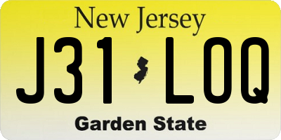 NJ license plate J31LOQ