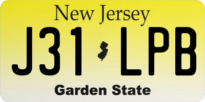 NJ license plate J31LPB