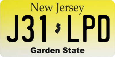 NJ license plate J31LPD