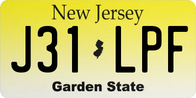 NJ license plate J31LPF