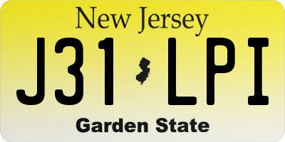 NJ license plate J31LPI