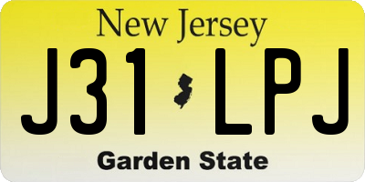 NJ license plate J31LPJ