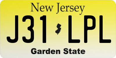 NJ license plate J31LPL