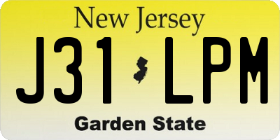 NJ license plate J31LPM