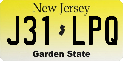 NJ license plate J31LPQ
