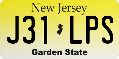 NJ license plate J31LPS