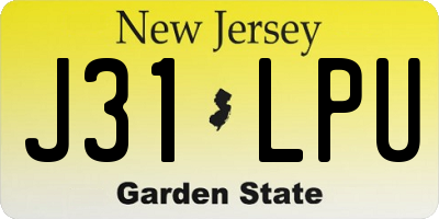 NJ license plate J31LPU