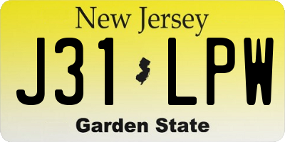 NJ license plate J31LPW