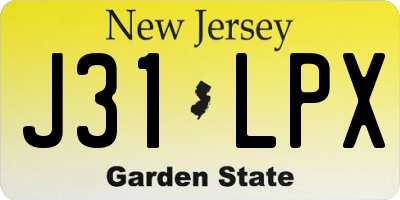 NJ license plate J31LPX