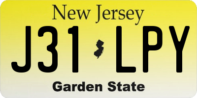 NJ license plate J31LPY