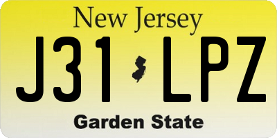 NJ license plate J31LPZ
