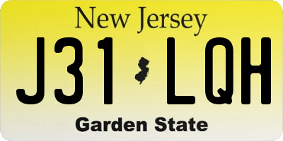NJ license plate J31LQH