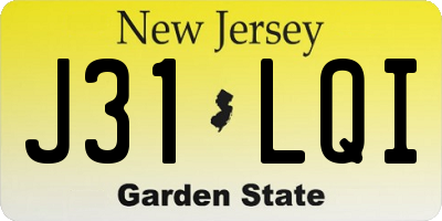 NJ license plate J31LQI