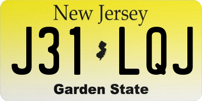 NJ license plate J31LQJ