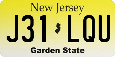 NJ license plate J31LQU