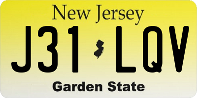 NJ license plate J31LQV