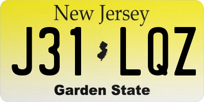 NJ license plate J31LQZ