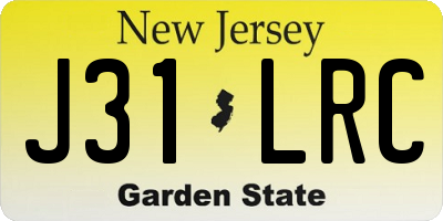 NJ license plate J31LRC