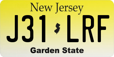 NJ license plate J31LRF