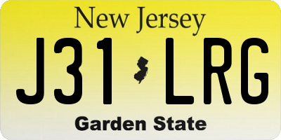 NJ license plate J31LRG