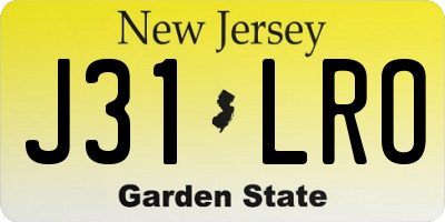 NJ license plate J31LRO