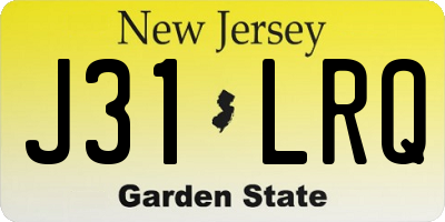 NJ license plate J31LRQ