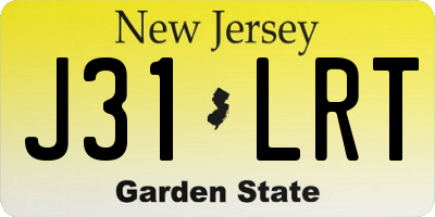NJ license plate J31LRT