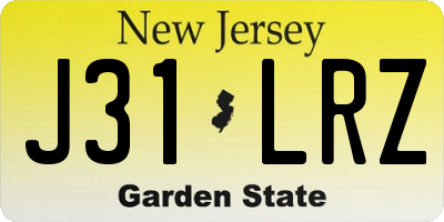 NJ license plate J31LRZ