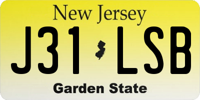 NJ license plate J31LSB
