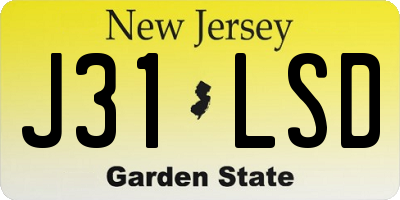 NJ license plate J31LSD