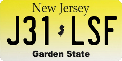 NJ license plate J31LSF